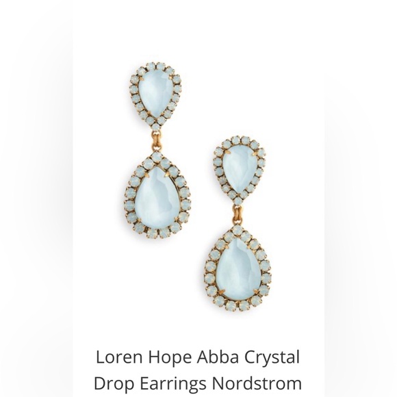 GORGEOUS, Like New Loren Hope Abba Crystal Light Blue Drop Earrings - Picture 2 of 14